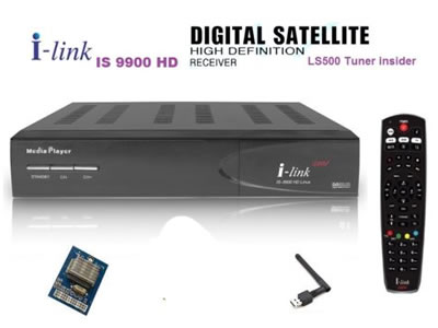 Ilink IS-9900 HD FTA receiver+ LS500 tuner + WIFI+IPTV+VLC streamer