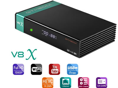 Receptor de satélite GTMEDIA V8X FTA DVB-S2/S2X Wifi H.265 4K HD 1080P PVR  TV Bo